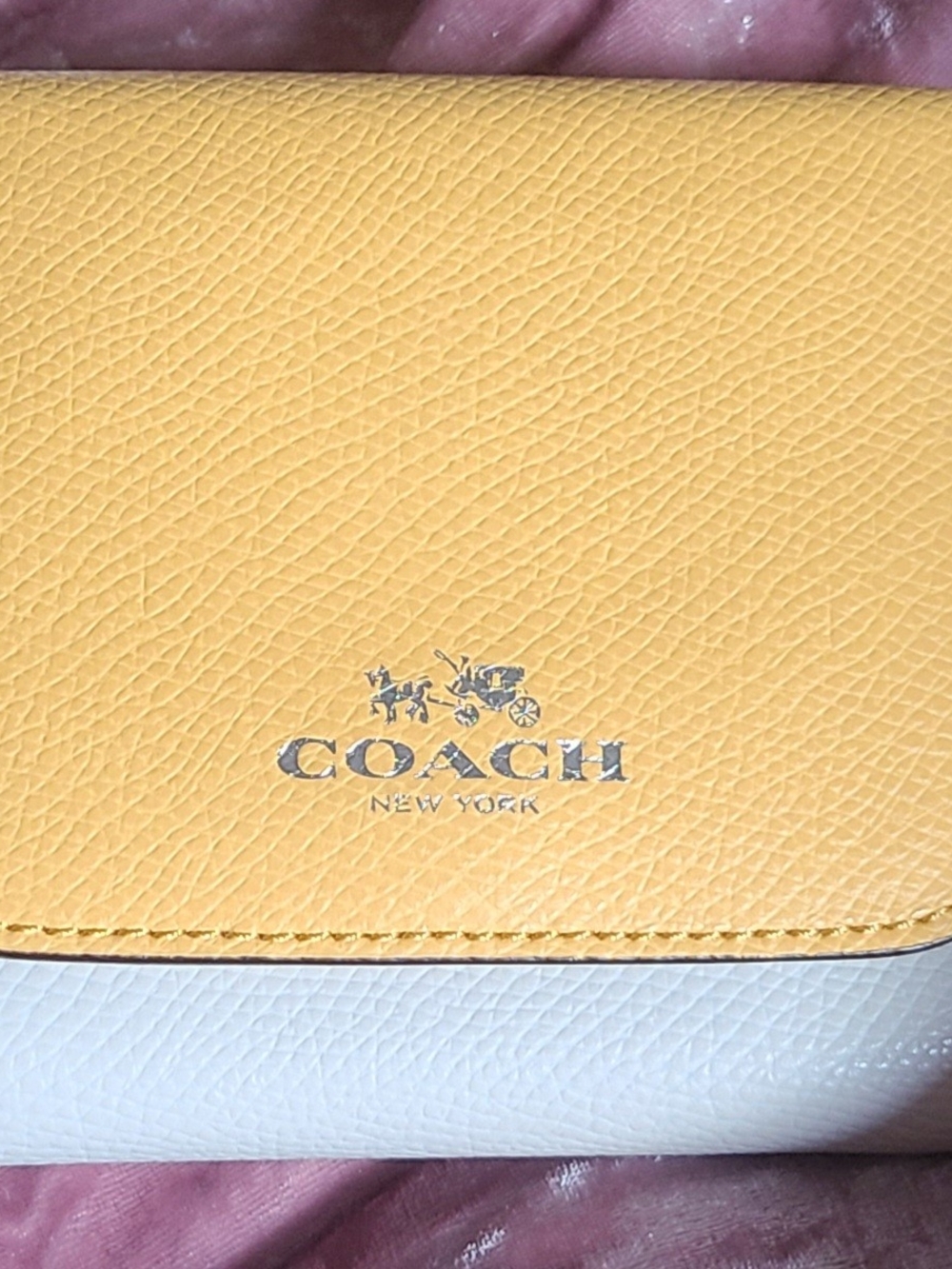COACH Two-Tone Yellow and White Leather Women's Wallet